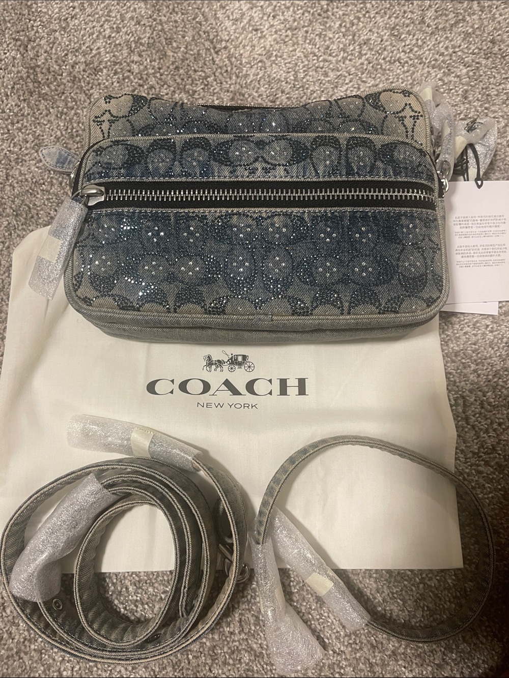 Coach denim crystal Dakota
